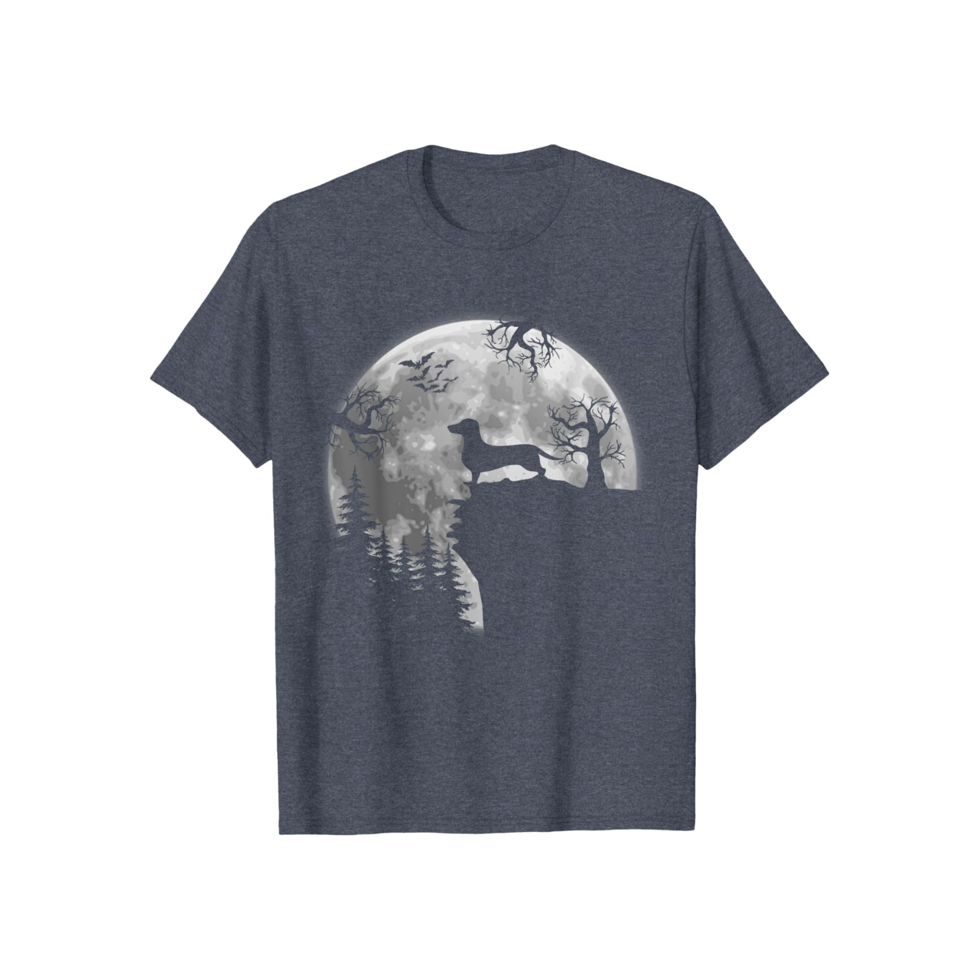 Dachshund Halloween Moon T-Shirt