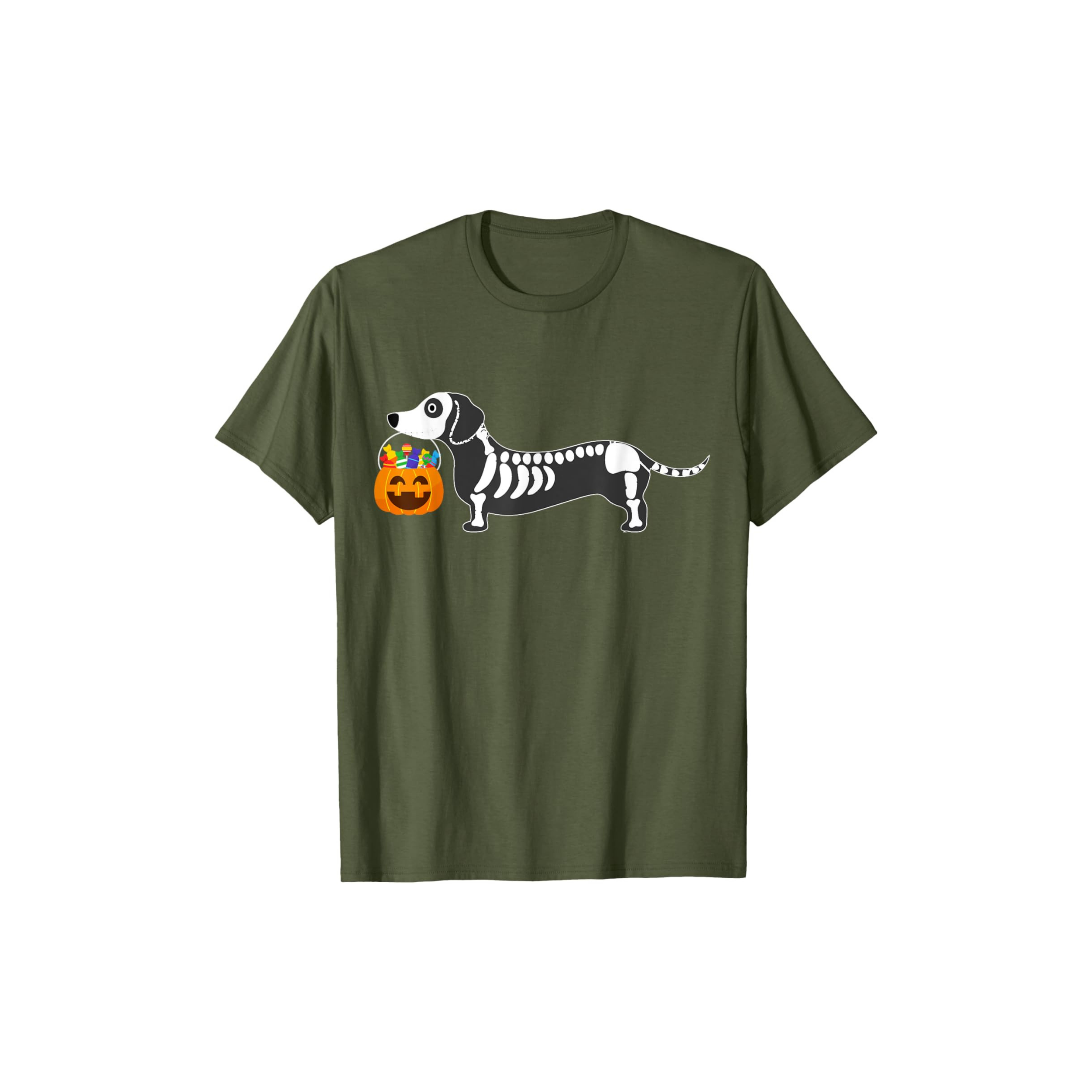 Trick or Treat Skeleton Dachshund Halloween T-Shirt