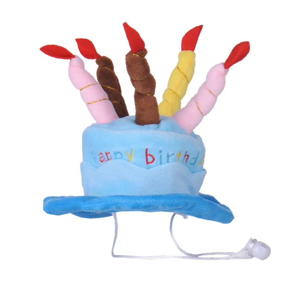 Dog Birthday Hat with Cake & Candles