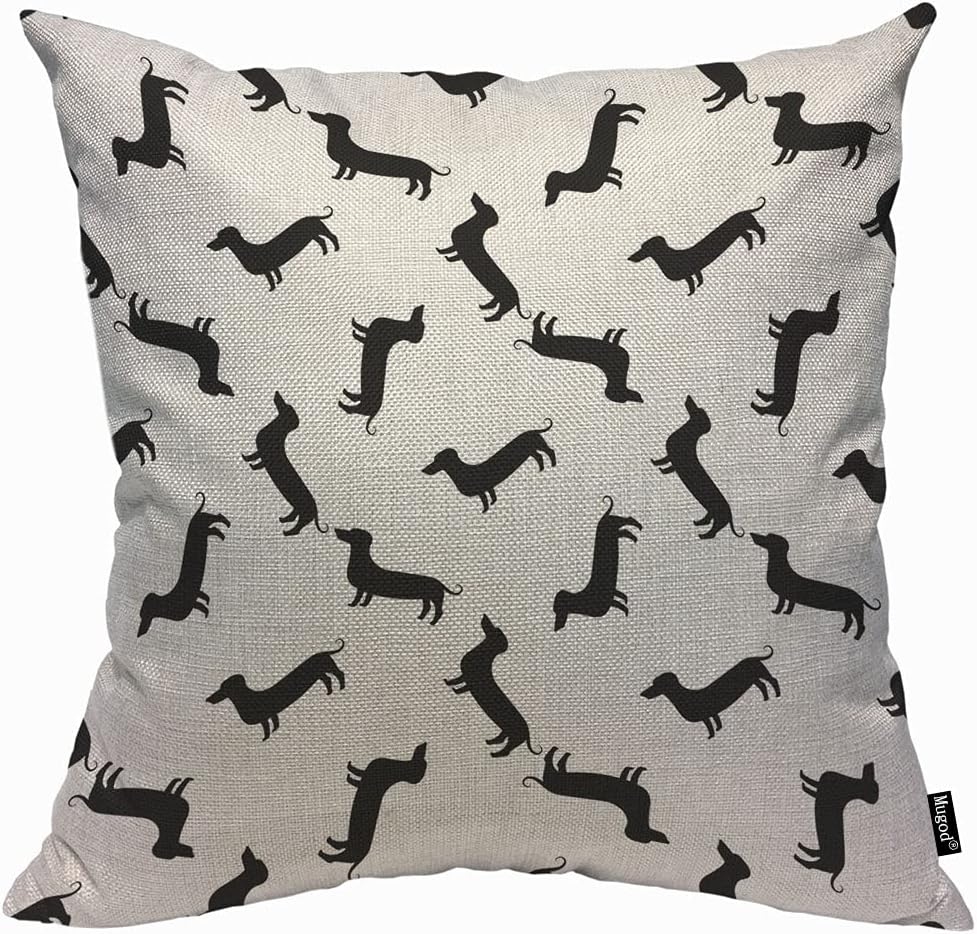Dachshund Dog Cotton Linen Cushion Cover – 18x18 Inch