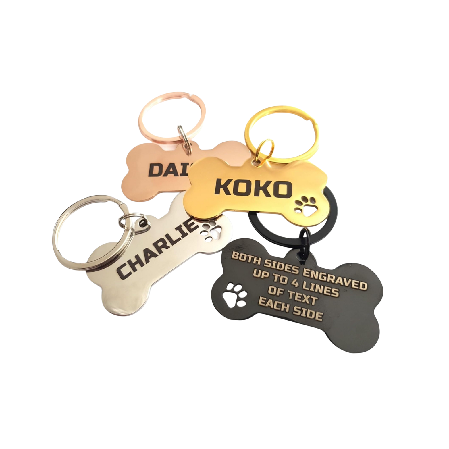 Personalised Engraved Stainless Steel Dachshund Bone Dog Tag ID