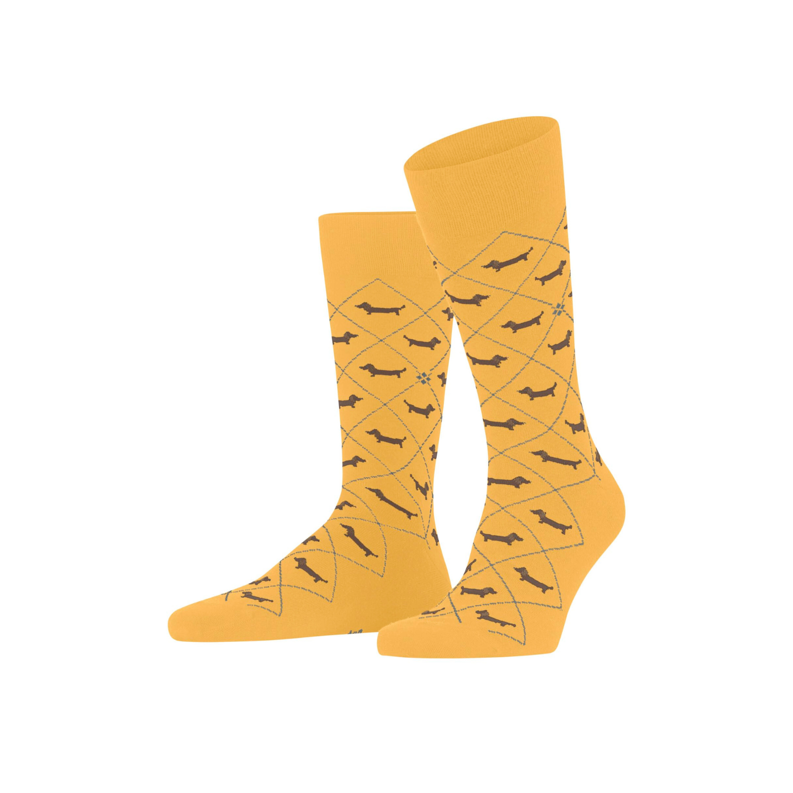 Burlington Argyle Socks with Dachshund Motif – British Style, Playful Twist