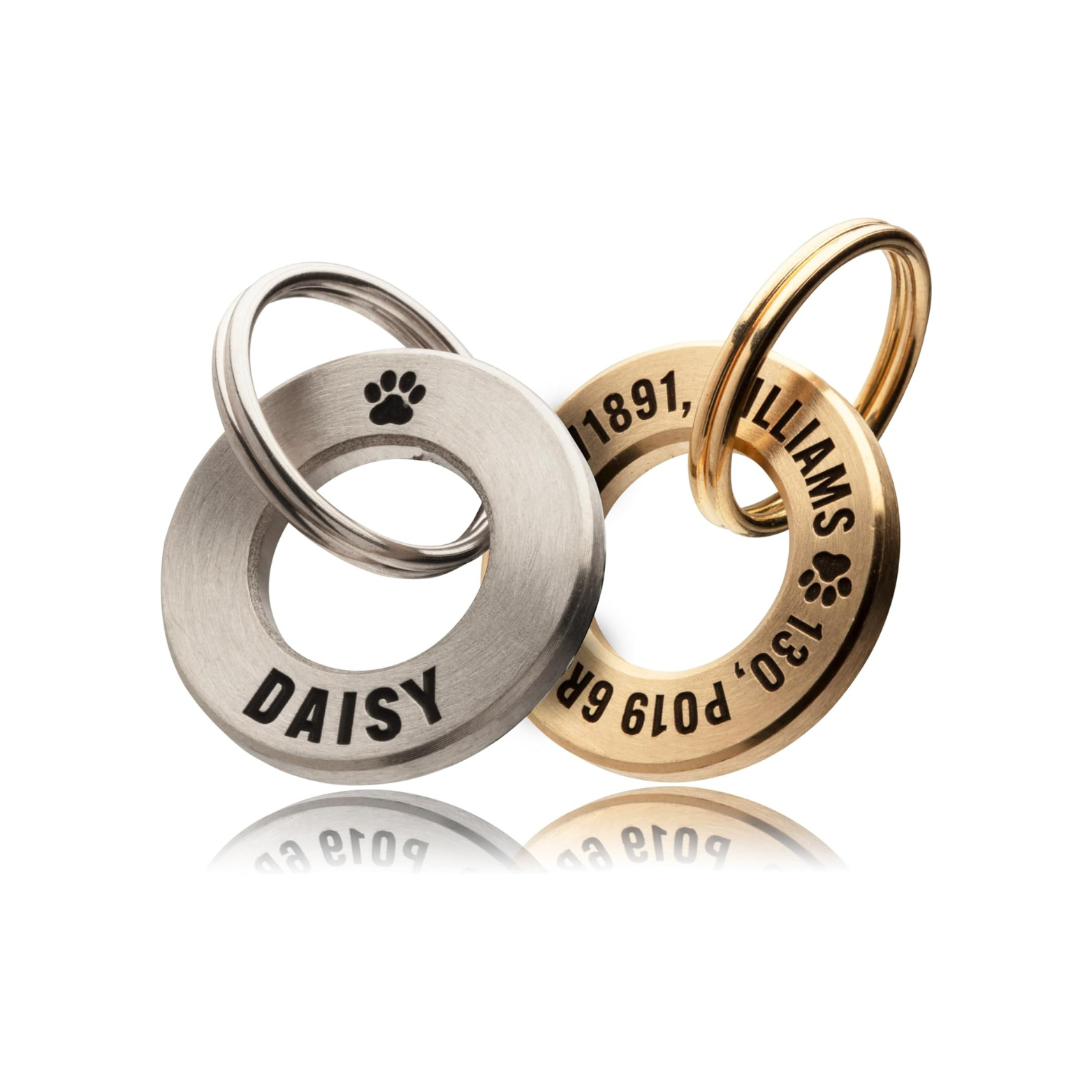 Solid Brass or Stainless Steel Professionally Engraved & Polished Dachshund Dog/Pet ID Tag