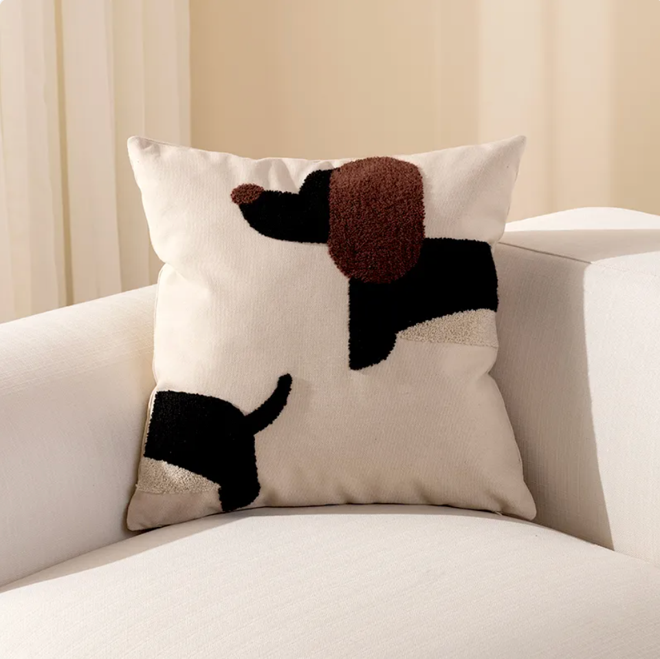 Dachshund Canvas Embroidered Pillow – Cozy, Cute, and Stylish