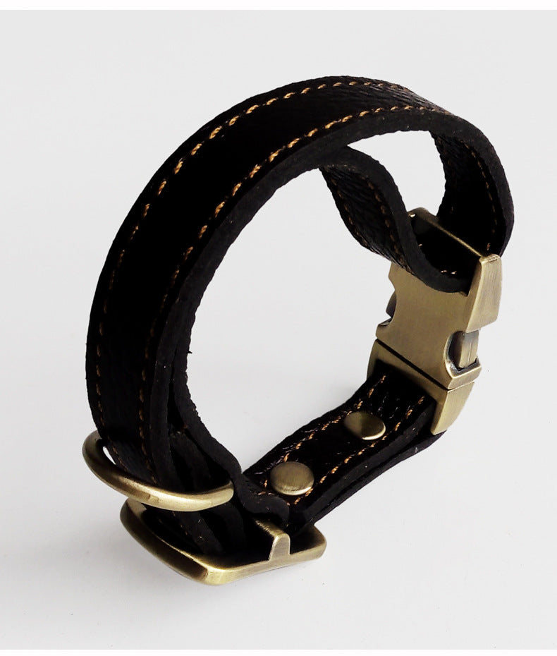 Black Leather Dachshund Dog Collar