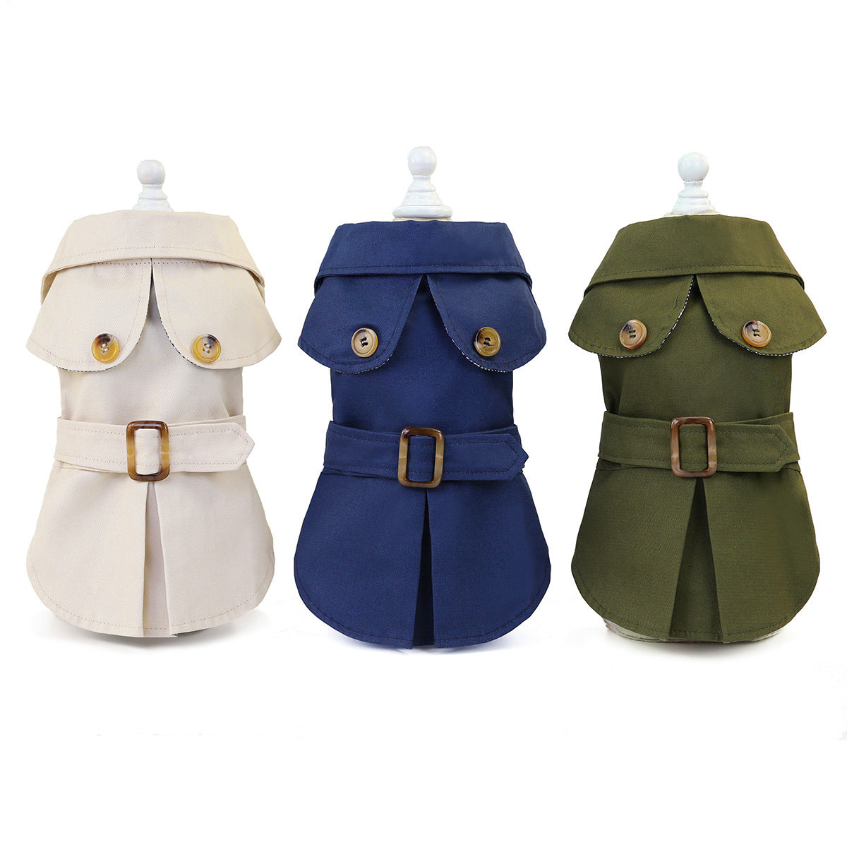 Navy Blue/Cream/Military Green - Sherlock Winter Dachshund Dog Jacket