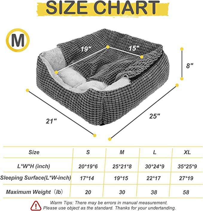 2-in-1 Covered Calming Dachshund Bed with Attached Blanket