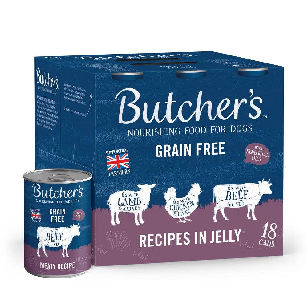 Butcher's Recipes in Jelly Dachshund Dog Food Tins Variety Pack 24x400g