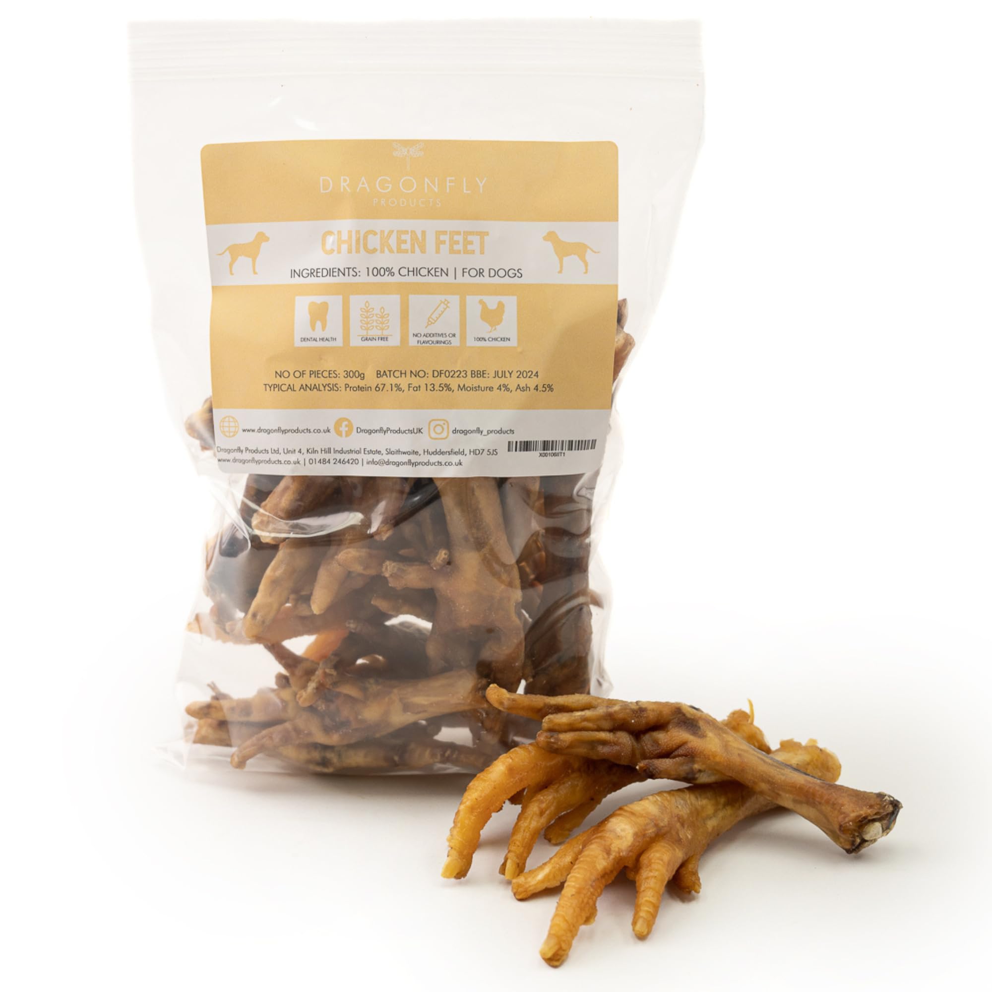 Air Dried Chicken Feet for Dachshunds | 600g (approx. 36 pieces)