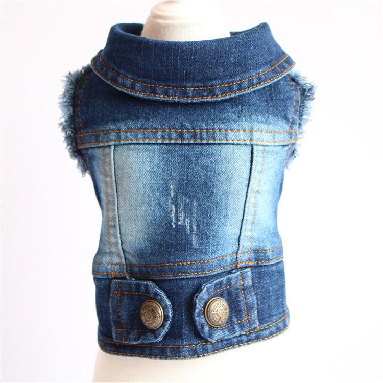 Blue Summer Denim Dachshund Dog Vest Jacket