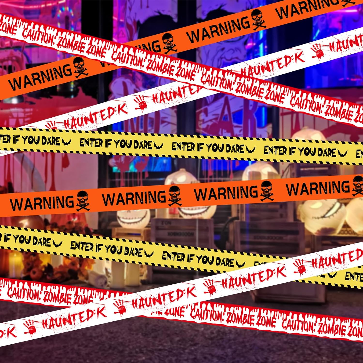 4 Pack Halloween Decorations Caution Tape