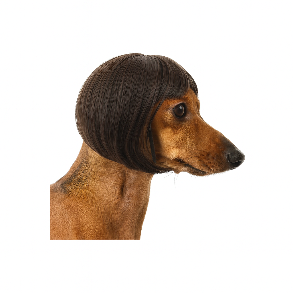Dachshund Halloween Brown Bob Hair Wig