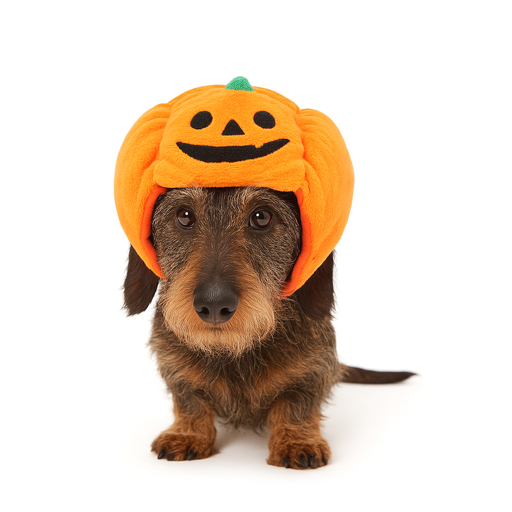 Halloween Pumpkin Hat Costume for Dachshund's