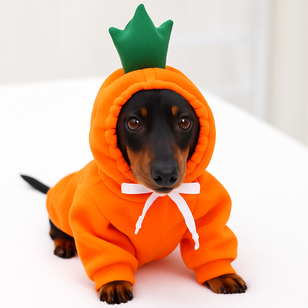 Novelty Carrot Dachshund Dog Hoodie