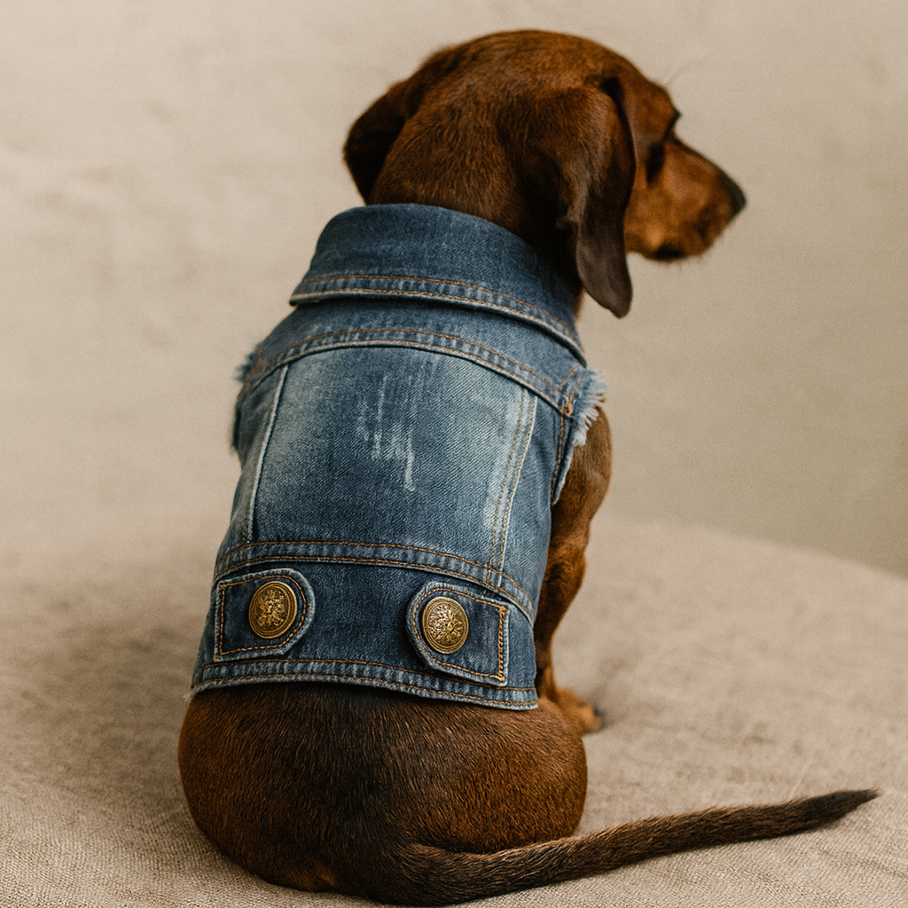 Blue Summer Denim Dachshund Dog Vest Jacket