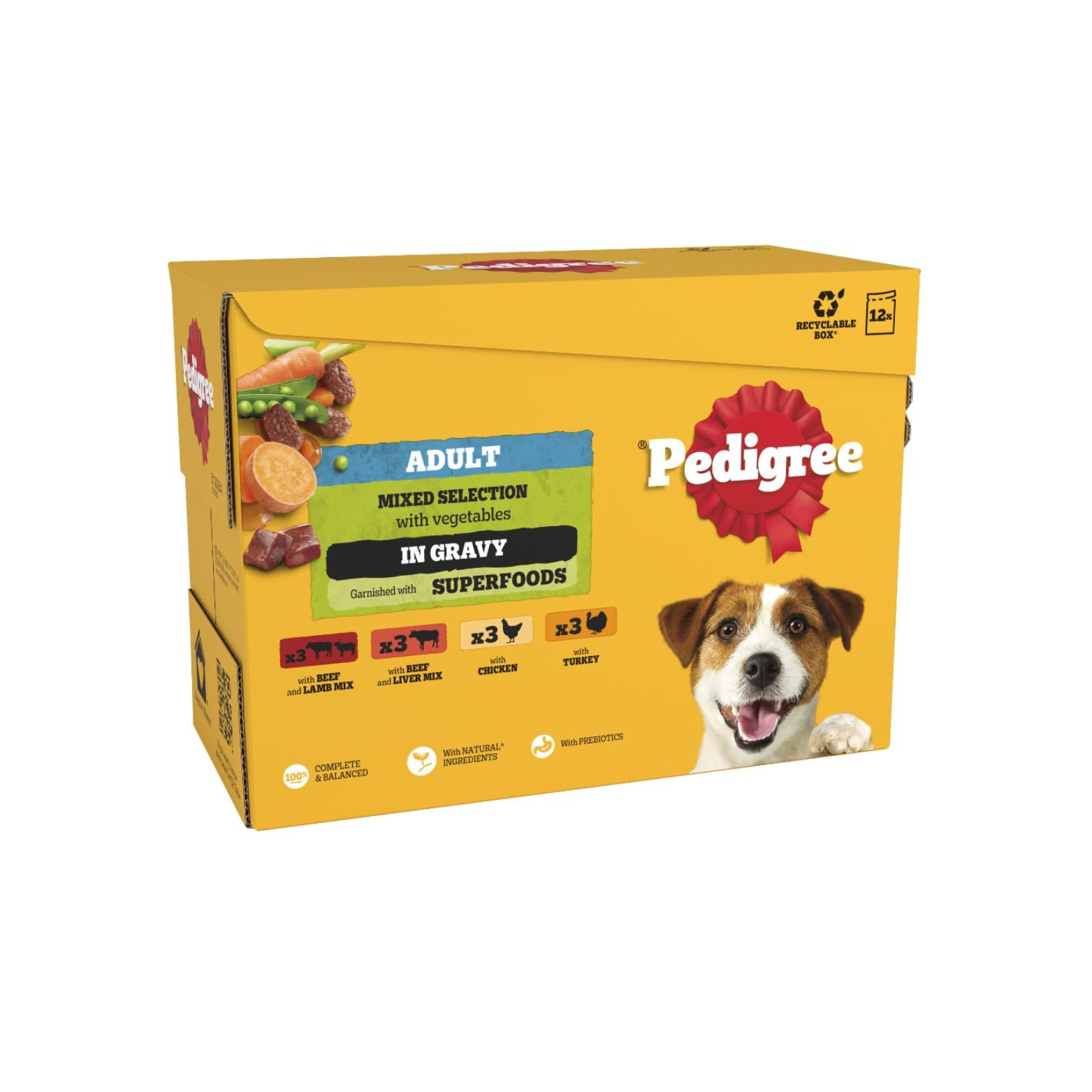 Pedigree Adult Dog Wet Food Pouch Mixed Selection in Gravy, 4kg