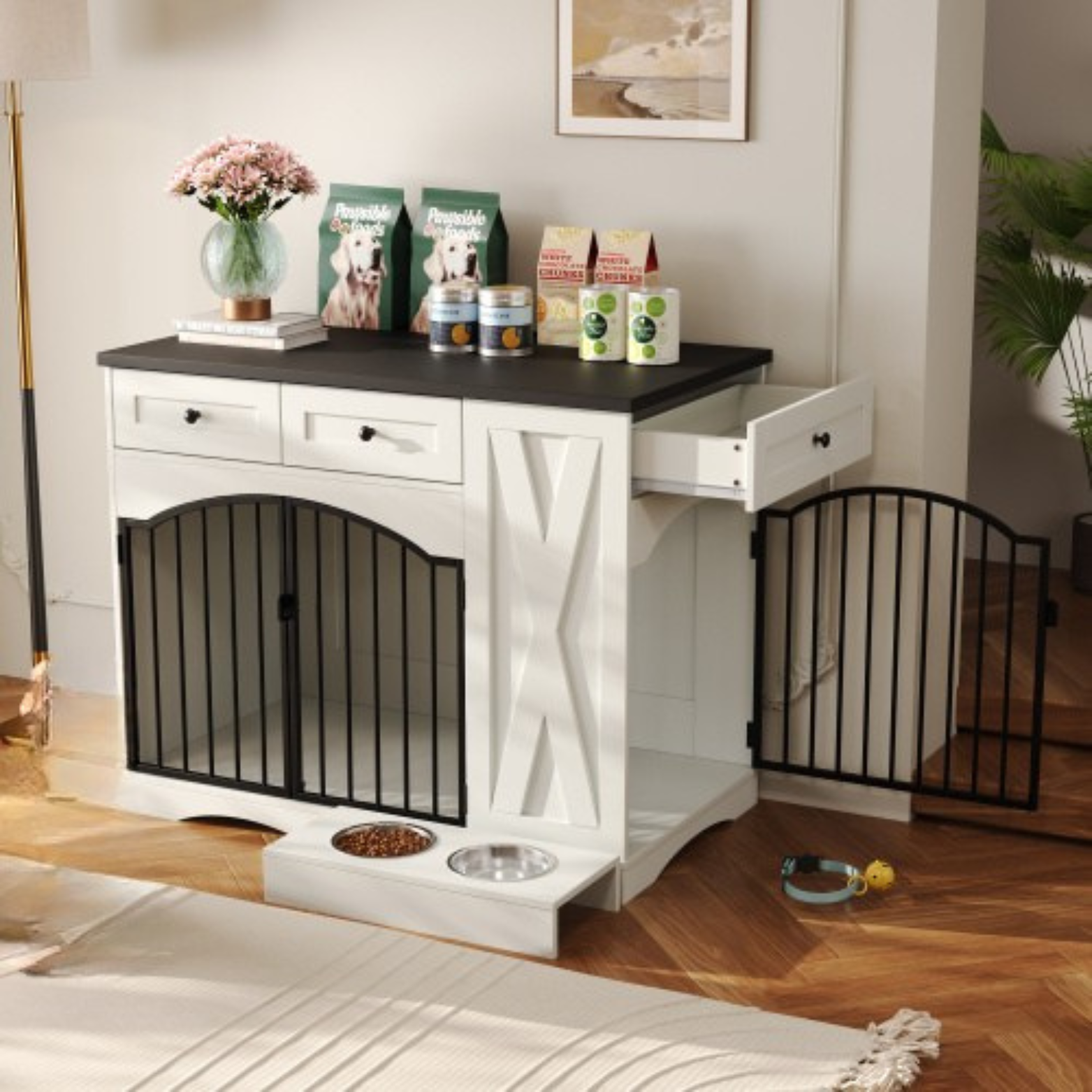 Farmhouse Crate Table – Cozy, Stylish Space for Dachshund Dog