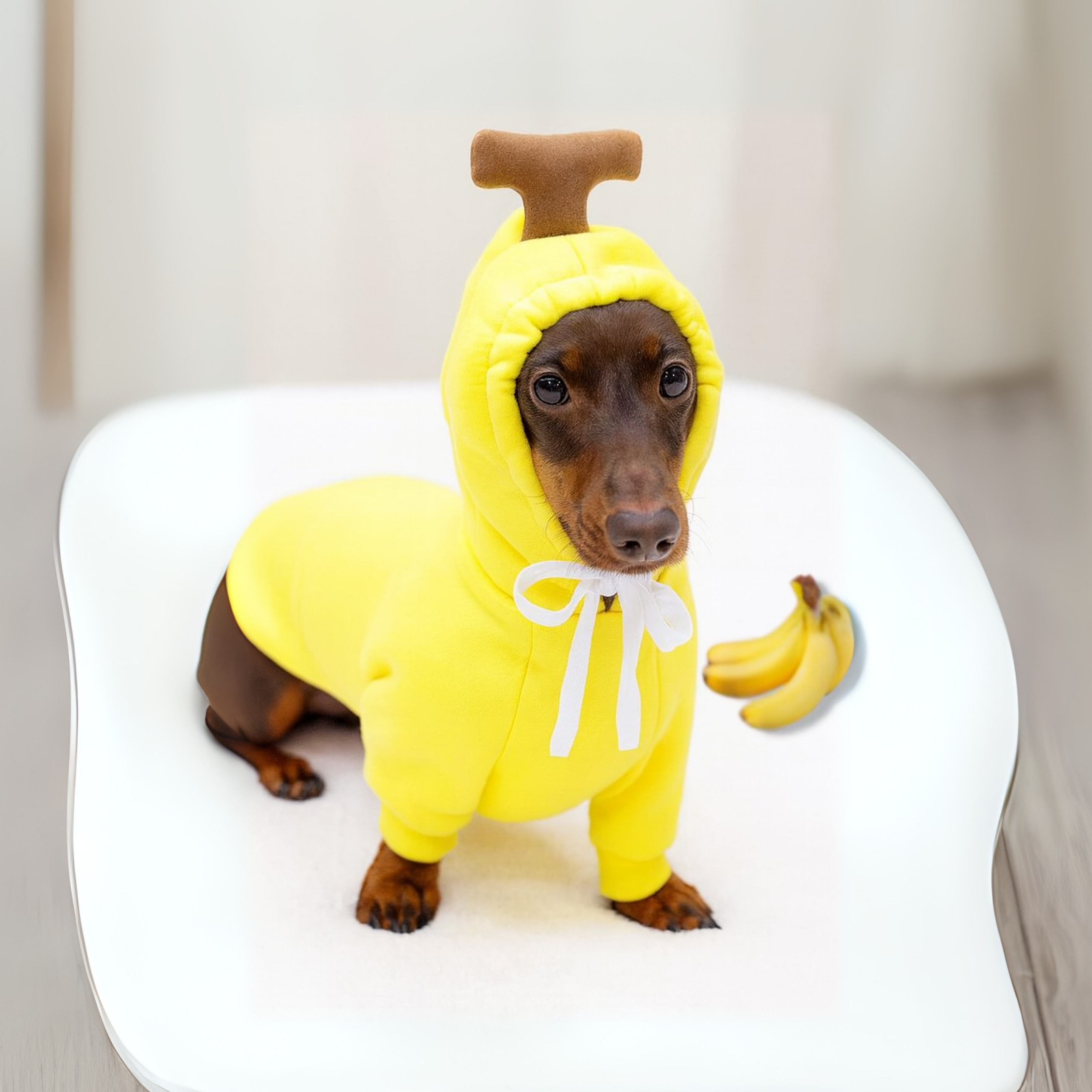 Novelty Banana Dachshund Dog Hoodie